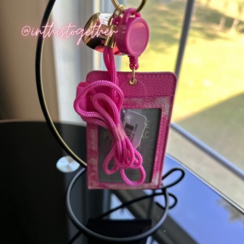 Bath & Body Works Pink Tie-Dye ID Card / Wearable Pocketbac Holder - Picture 2 of 3